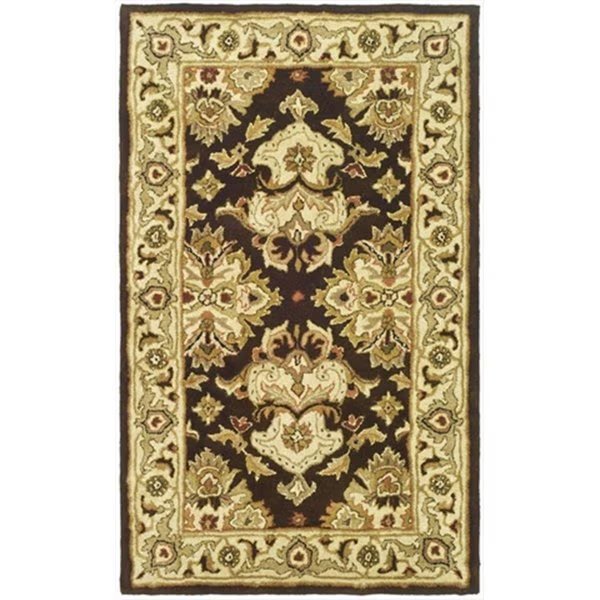 3 x 5 ft. Small Rectangle- Traditional Heritage Espresso And Ivory Hand Tufted Rug, Safavieh, Mfr#: HG817B-3
